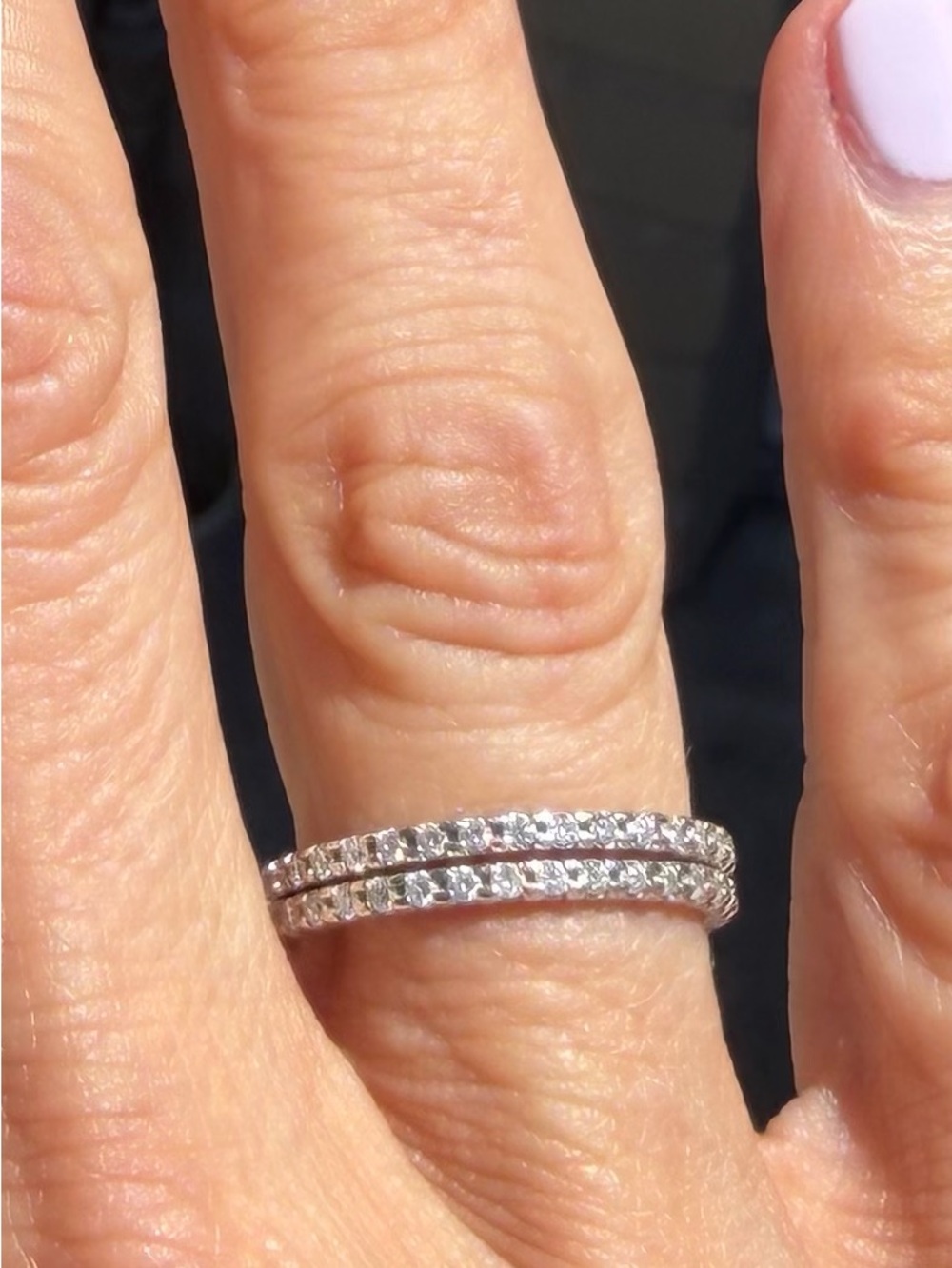 2 14k gold and diamond half eternity bands from Macy’s - Women Jewelry